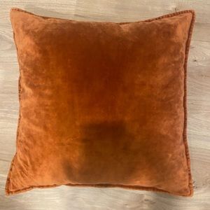 2 Crate and Barrel Rust 20" Washed Cotton Velvet Pillow Covers